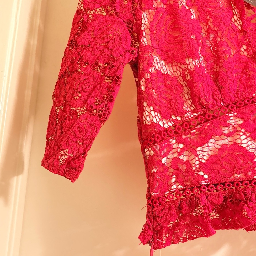 Rampage Red Lace Top & Skirt Set - Picture 7 of 7